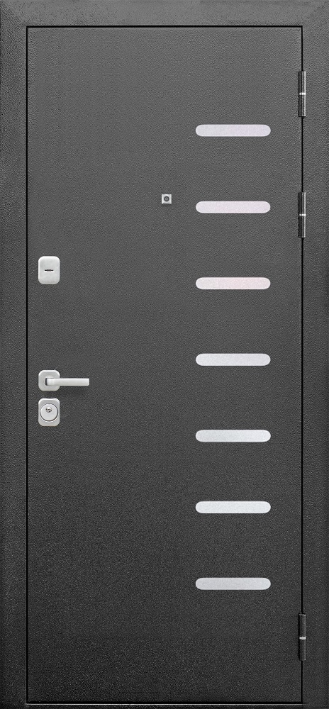 Феррони Входная дверь 9 см Серебро Царга Бетон, арт. 0003787 - фото №1 (внешняя сторона)